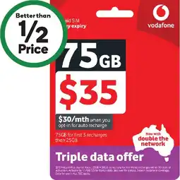 Woolworths Vodafone $35 Starter Pack offer