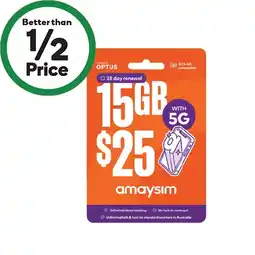 Woolworths amaysim $25 Starter Pack¥ offer