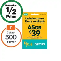 Woolworths Optus $39 SIM Starter KitΔ offer