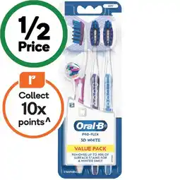 Woolworths Oral-B Pro-Flex 3D White Value Pack Toothbrush Pk 3 offer