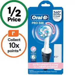 Woolworths Oral-B Pro 300 Extra Sensitive Electric Toothbrush Pk 1 offer