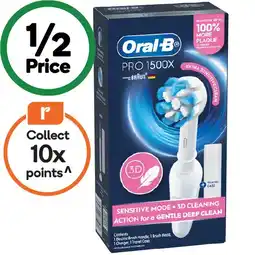Woolworths Oral-B Pro 1500X Sensitive Clean Electric Toothbrush Pk 1 offer