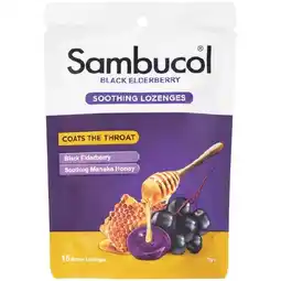 Woolworths Sambucol Soothing Throat Lozenges Pk 16 offer