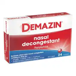 Woolworths Demazin Nasal Decongestant Tablets Pk 24 offer