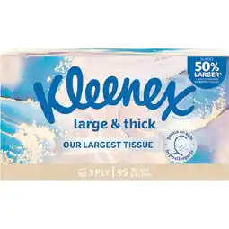 Woolworths Kleenex Large & Thick Facial Tissues Pk 95 offer