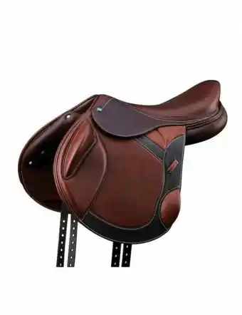Horseland Crosby Monoflap Covered Leather Event Saddle - Covered Oiled Cognac offer