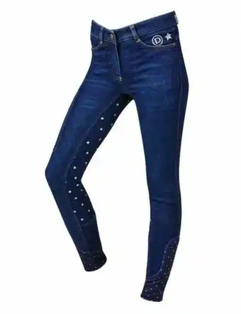 Horseland Dublin Shona Full Grip Silicone Print Denim Star Breeches offer