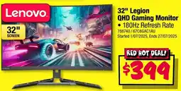 JB Hi-Fi 32 Legion QHD Gaming Monitor offer