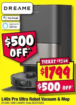 JB Hi-Fi L40s Pro Ultra Robot Vacuum & Mop offer