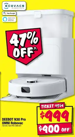JB Hi-Fi DEEBOT N30 Pro OMNI Robovac offer