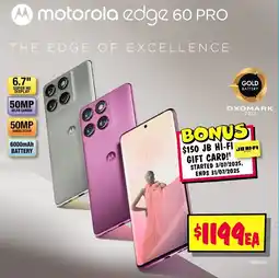 JB Hi-Fi Mmotorola edge 60 PRO offer