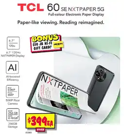 JB Hi-Fi TCL 60 SENXTPAPER 5G offer