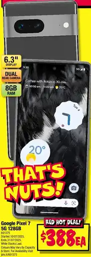 JB Hi-Fi Google Pixel 7 5G 128GB offer