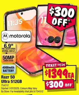 JB Hi-Fi motorola Razr 50 Ultra 512GB offer