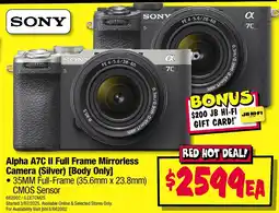 JB Hi-Fi Alpha A7C II Full Frame Mirrorless Camera offer