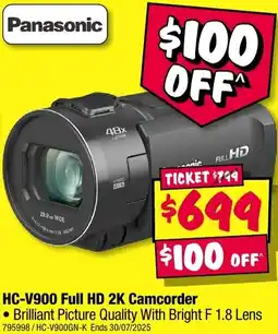JB Hi-Fi HC-V900 Full HD 2K Camcorder offer