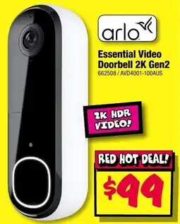 JB Hi-Fi Essential Video Doorbell 2K Gen2 offer