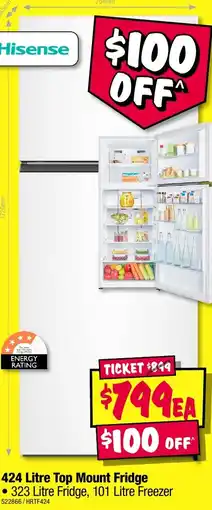 JB Hi-Fi 424 Litre Top Mount Fridge offer