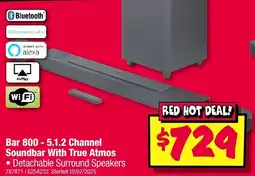 JB Hi-Fi Bar 800 - 5.1.2 Channel Soundbar With True Atmos offer