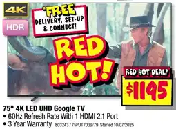 JB Hi-Fi 75 4K LED UHD Google TV offer