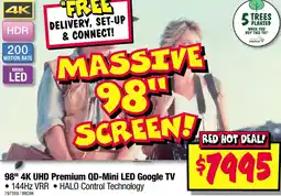 JB Hi-Fi 98 4K UHD Premium QD-Mini LED Google TV offer