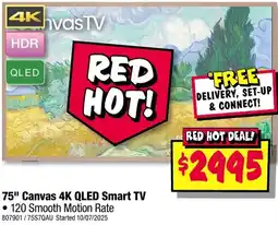 JB Hi-Fi 75" Canvas 4K QLED Smart TV offer