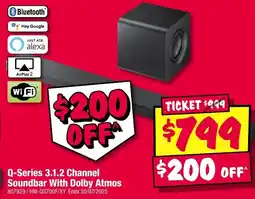 JB Hi-Fi Q-Series 3.1.2 Channel Soundbar With Dolby Atmos offer