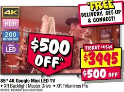 JB Hi-Fi 85" 4K Google Mini LED TV offer