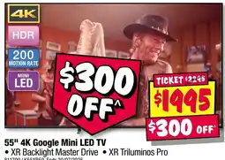 JB Hi-Fi 55" 4K Google Mini LED TV offer