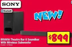 JB Hi-Fi BRAVIA Theatre Bar 6 Soundbar With Wireless Subwoofer offer