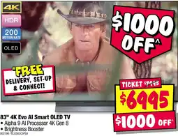 JB Hi-Fi 83" 4K Evo Al Smart OLED TV offer