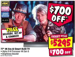 JB Hi-Fi 77" 4K Evo Al Smart OLED TV offer