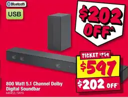 JB Hi-Fi 800 Watt 5.1 Channel Dolby Digital Soundbar offer