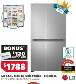 Harvey Norman LG 664L Side-By-Side Fridge offer