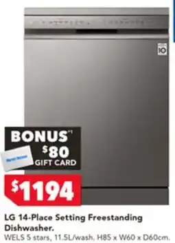 Harvey Norman LG 14-Place Setting Freestanding Dishwasher offer