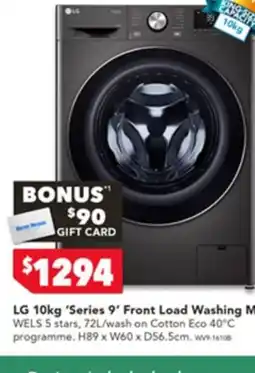 Harvey Norman Lg 10kg series 9 front load washing machine offer