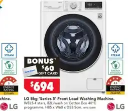 Harvey Norman Lg 8kg series 5 front load washing machine offer