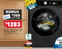 Harvey Norman Hisense 12kg front load washing machine offer