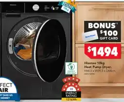 Harvey Norman Hisense 10kg Heat Pump Dryer offer