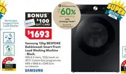Harvey Norman Samsung 12kg BESPOKE Bubblewash Smart Front Load Washing Machine offer