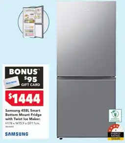 Harvey Norman Samsung 458L Smart Bottom Mount Fridge with Twist Ice Maker offer
