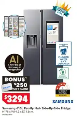 Harvey Norman Samsung 615L Family Hub Side-By-Side Fridge offer