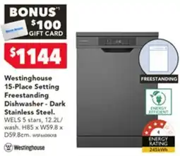 Harvey Norman Westinghouse 15-Place Setting Freestanding Dishwasher offer