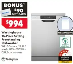 Harvey Norman Westinghouse 15-Place Setting Freestanding Dishwasher offer