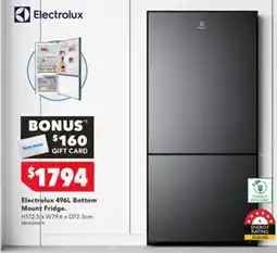 Harvey Norman Electrolux 496L Bottom Mount Fridge offer