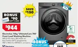 Harvey Norman Electrolux 10kg UltimateCare 700 Front Load Washing Machine offer