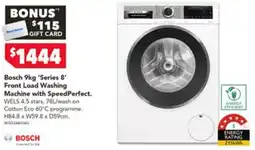 Harvey Norman Bosch 9kg Series 8 Front Load Washing Machine with SpeedPerfect offer