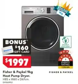 Harvey Norman Fisher & Paykel 9kg Heat Pump Dryer offer
