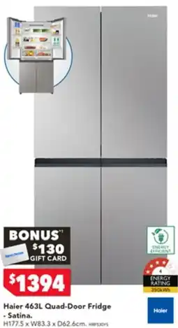 Harvey Norman Haier 463L Quad-Door Fridge offer