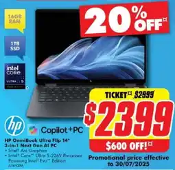 The Good Guys HP OmniBook Ultra Flip 14" 2-in-1 Next Gen Al PC offer